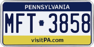 PA license plate MFT3858