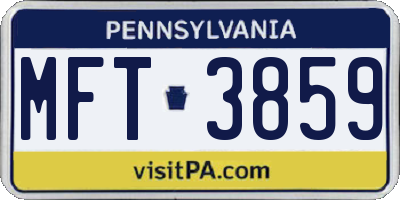 PA license plate MFT3859