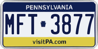 PA license plate MFT3877