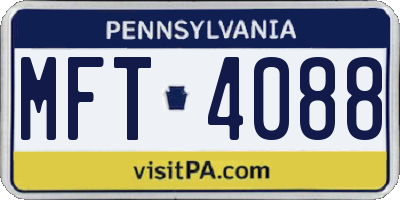 PA license plate MFT4088