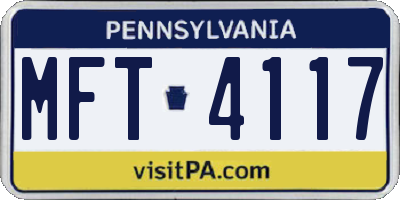 PA license plate MFT4117