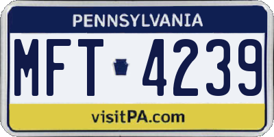 PA license plate MFT4239