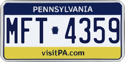 PA license plate MFT4359