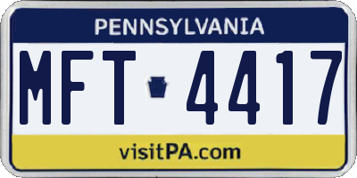 PA license plate MFT4417