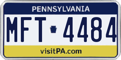 PA license plate MFT4484