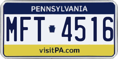 PA license plate MFT4516