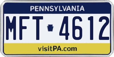 PA license plate MFT4612