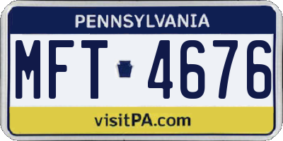 PA license plate MFT4676