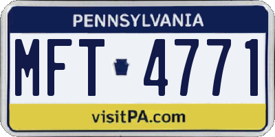 PA license plate MFT4771