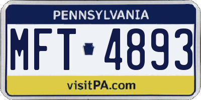 PA license plate MFT4893