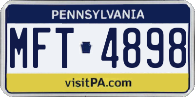 PA license plate MFT4898