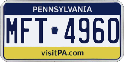 PA license plate MFT4960