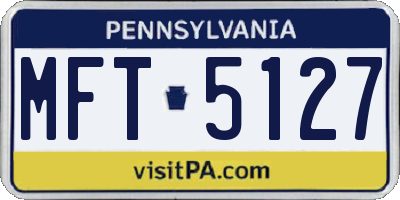 PA license plate MFT5127
