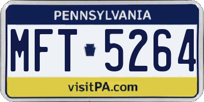PA license plate MFT5264