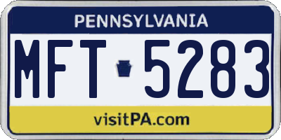 PA license plate MFT5283