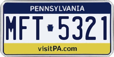 PA license plate MFT5321