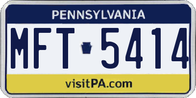 PA license plate MFT5414