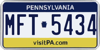 PA license plate MFT5434