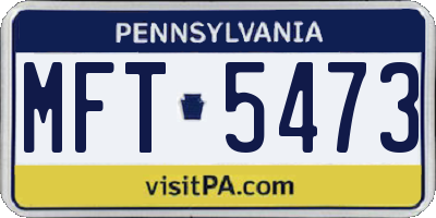 PA license plate MFT5473