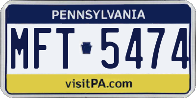 PA license plate MFT5474