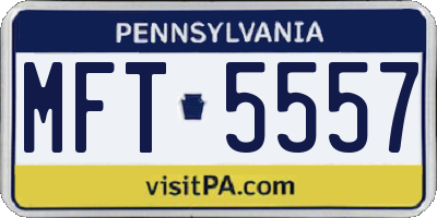 PA license plate MFT5557