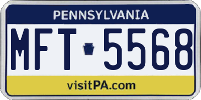 PA license plate MFT5568