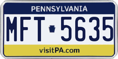 PA license plate MFT5635
