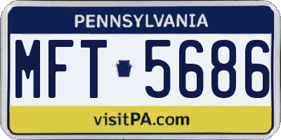 PA license plate MFT5686