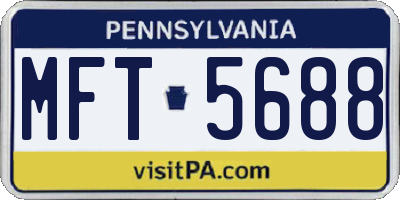 PA license plate MFT5688
