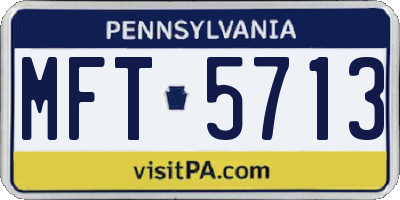 PA license plate MFT5713