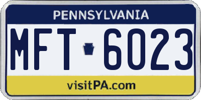 PA license plate MFT6023