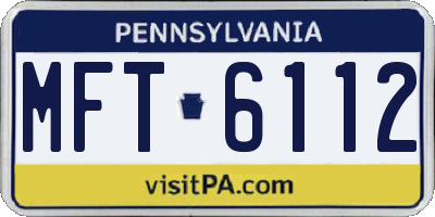 PA license plate MFT6112