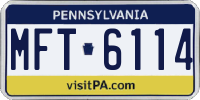 PA license plate MFT6114