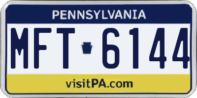 PA license plate MFT6144