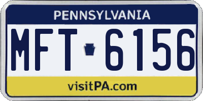 PA license plate MFT6156