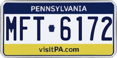 PA license plate MFT6172