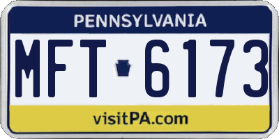 PA license plate MFT6173