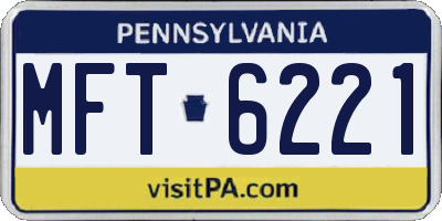 PA license plate MFT6221