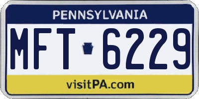 PA license plate MFT6229