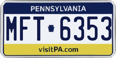 PA license plate MFT6353