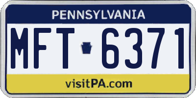 PA license plate MFT6371