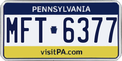 PA license plate MFT6377