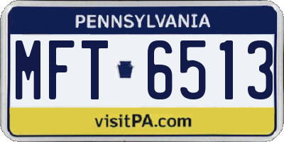 PA license plate MFT6513