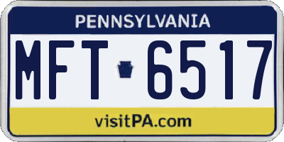 PA license plate MFT6517