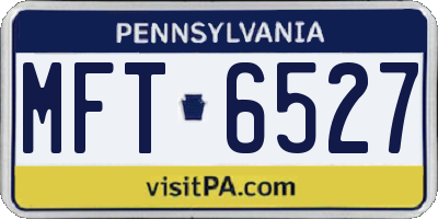 PA license plate MFT6527