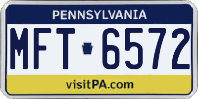 PA license plate MFT6572