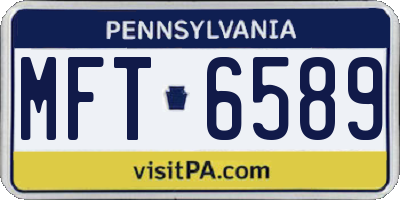 PA license plate MFT6589