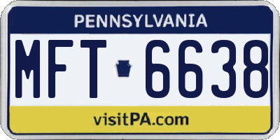 PA license plate MFT6638