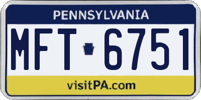 PA license plate MFT6751