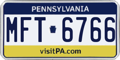 PA license plate MFT6766